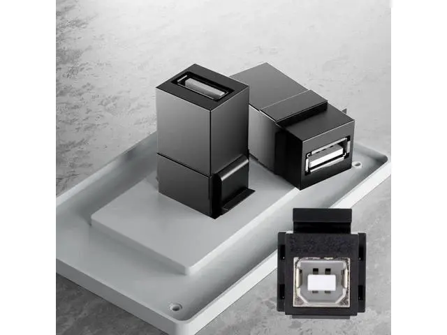 Alt view image 3 of 7 - USB 2.0 Type-A Female to Type-B Female Keystone Jack Adapter, Wall Plate Socket Module Coupler