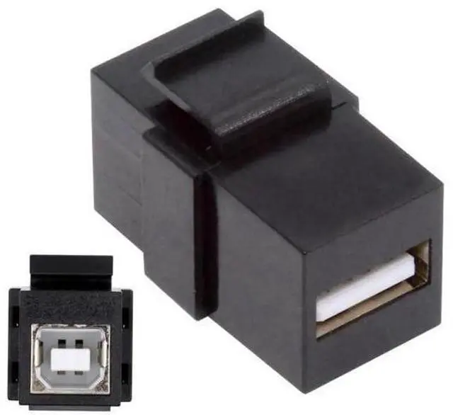 Main image of USB2.0 Type-A Female to Type-B Female Keystone Jack Coupler Adapter for Wall Plate & Panel Cabling