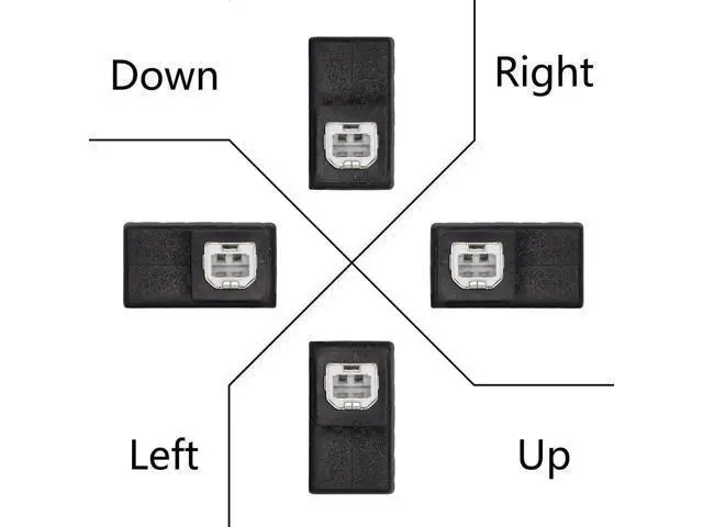 Alt view image 5 of 6 - 2 Pack 90 Degree Right Angle USB 2.0 Type-B Male to Female Printer Adapter, 480Mbps Plug & Play Connector for PC and Printers