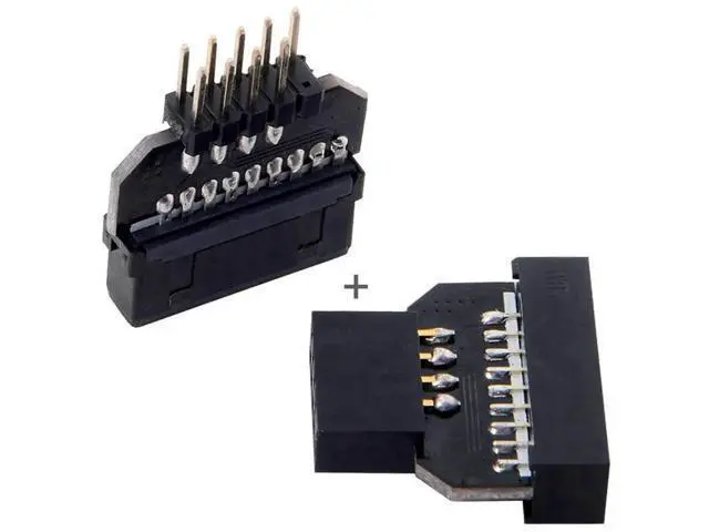 Alt view image 4 of 7 - 2 Pack USB 2.0 9/10Pin Front Panel Header to USB3.0 19/20Pin Motherboard Header Gender Changer Adapter, Internal PC Header Converter Connector