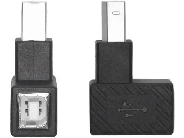 Alt view image 3 of 6 - 2 Pack 90 Degree USB 2.0 Type-B Adapter, Male to Female Right Angle Connector for Printer, Scanner & External HDD