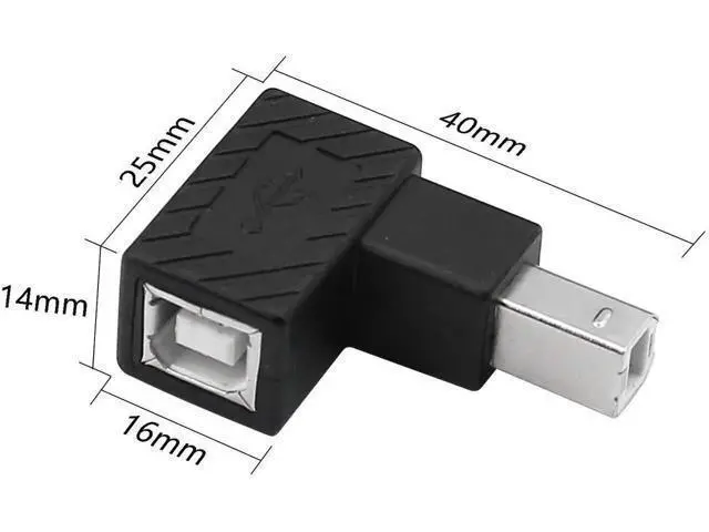 Alt view image 3 of 5 - 2 Pack 90 Degree USB 2.0 Type-B Male to Female Adapter, Right Angle Connector for Printer, Scanner & External Hard Drive