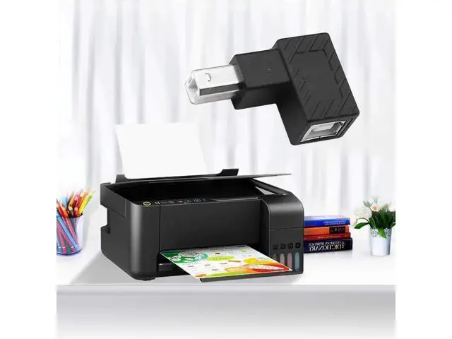 Alt view image 4 of 5 - 2 Pack 90 Degree USB 2.0 Type-B Male to Female Adapter, Right Angle Connector for Printer, Scanner & External Hard Drive