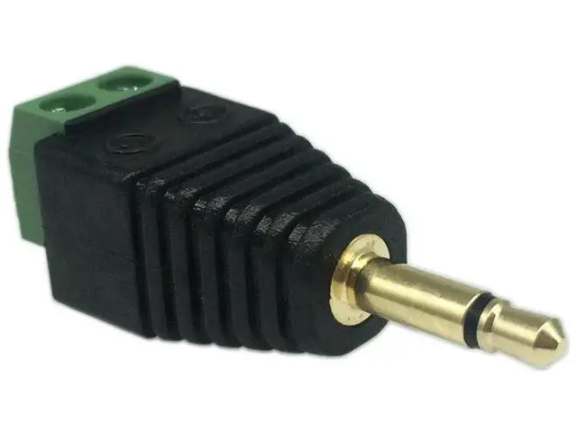 Alt view image 2 of 7 - 2 Pack Solderless 3.5mm TS Mono Male to 2-Pin Screw Terminal Adapter, Mono Audio Balun AUX Converter