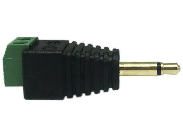 Alt view image 3 of 7 - 2 Pack Solderless 3.5mm TS Mono Male to 2-Pin Screw Terminal Adapter, Mono Audio Balun AUX Converter