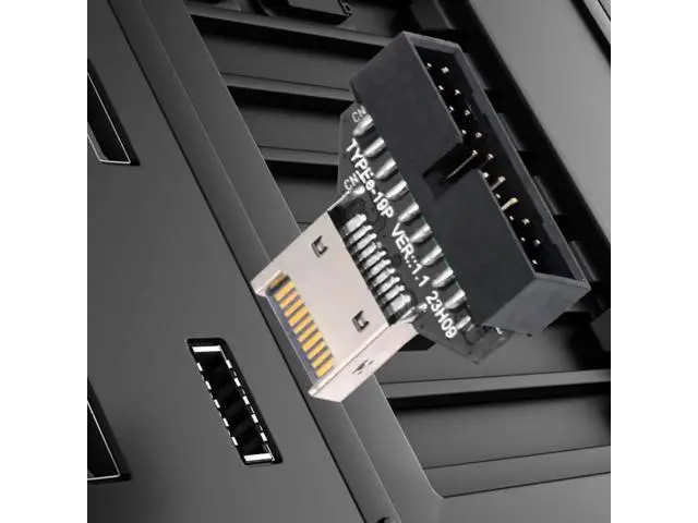 Alt view image 3 of 7 - USB 3.0 20Pin Header to USB 3.1 Type-E IDC Socket Adapter, Front Panel Converter for Desktop Motherboard