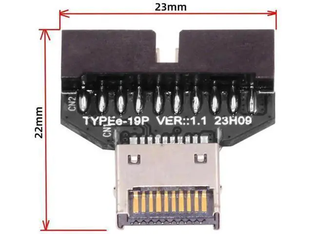 Alt view image 2 of 7 - USB 3.0 20Pin Header to USB 3.1 Type-E IDC Socket Adapter, Front Panel Converter for Desktop Motherboard