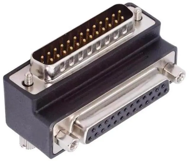 Main image of 90 Degree Up Angled DB25 DSUB Extension Adapter, Male Nut to Female Screw DB25 Connector, Compatible with Parallel LPT Port & AES/EBU Digital Audio Equipment