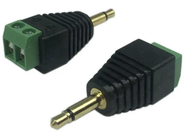 Alt view image 7 of 7 - 2 Pack Solderless 3.5mm TS Mono Male to 2-Pin Screw Terminal Adapter, Mono Audio Balun AUX Converter