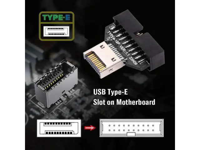 Alt view image 5 of 7 - USB 3.0 20Pin Header to USB 3.1 Type-E IDC Socket Adapter, Front Panel Converter for Desktop Motherboard