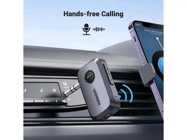 Alt view image 4 of 7 - UGREEN Bluetooth 5.4 3.5mm AUX Audio Receiver with Noise Cancelling Mic, Wireless Car Aux Bluetooth Adapter for Vehicle Stereo Home Wired Speaker Amplifier, 15H Long Play Battery Life
