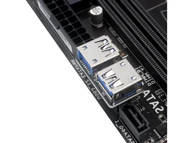 Alt view image 2 of 6 - Flat PCBA Dual USB 3.0 A Female to 19/20 Pin Motherboard Header Adapter