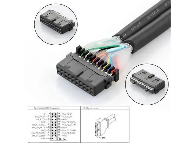 Alt view image 4 of 5 - Dual USB 3.0 A Female to 19/20 Pin Motherboard Header PCBA Adapter