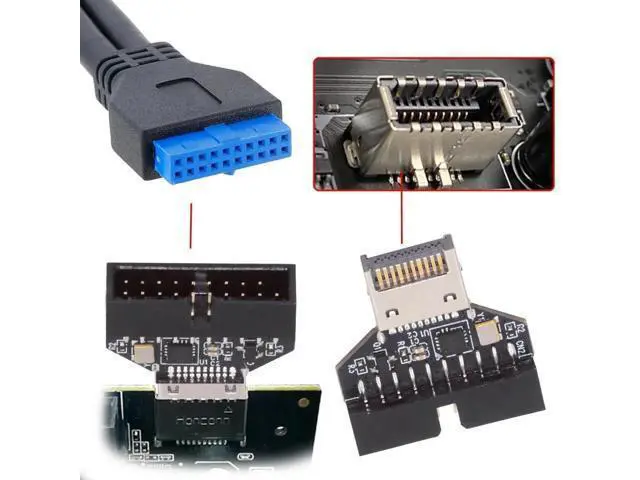 Alt view image 4 of 7 - USB 3.0 20Pin Header to Type-E IDC Socket Adapter with CH334P Chip, USB 3.1 Front Panel Converter for Desktop Motherboard