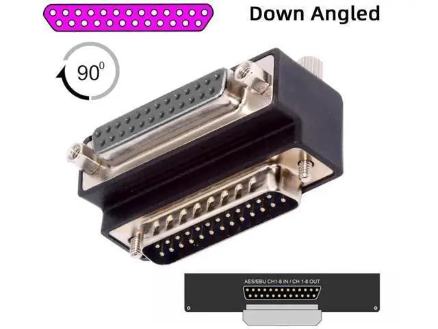 Alt view image 6 of 7 - 90 Degree Up Angled DB25 DSUB Extension Adapter, Male Nut to Female Screw DB25 Connector, Compatible with Parallel LPT Port & AES/EBU Digital Audio Equipment