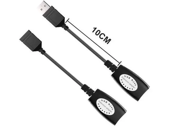 Alt view image 3 of 7 - USB 2.0 to RJ45 Cat5 Extender Adapter, USB Over Cat5e/Cat6 LAN Cable Extension Kit, 480Mbps USB Signal Extender Transmitter & Receiver for Printer, Webcam, Keyboard, Mouse
