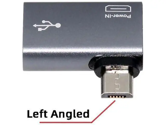 Alt view image 2 of 7 - 2 in 1 Micro USB OTG Power Adapter, 90 Degree Left Angled Micro USB Male to USB 2.0 Female Connector, 480Mbps Data Transfer & 5V 2A Power Supply for Android Phones, Tablets, Fire Stick