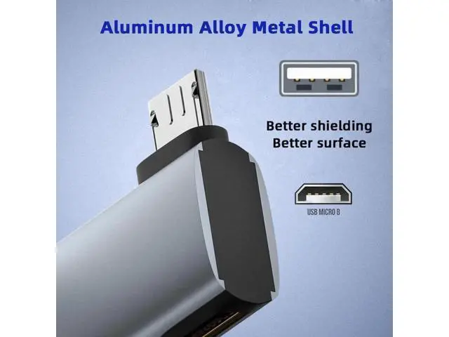 Alt view image 4 of 7 - 2 in 1 Micro USB OTG Power Adapter, 90 Degree Left Angled Micro USB Male to USB 2.0 Female Connector, 480Mbps Data Transfer & 5V 2A Power Supply for Android Phones, Tablets, Fire Stick