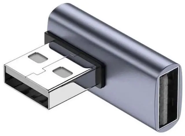 Main image of Low Profile Right 90 Degree USB 3.0 Male to Female Extension Adapter, 10Gbps Super Speed USB-A Extender Supports Charging, Data & Video Transfer for Laptops, Docks, External SSDs