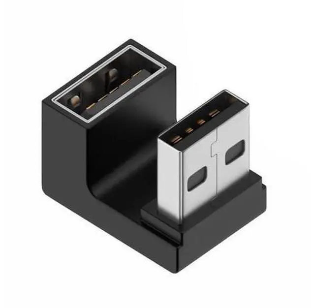 Main image of 360° Rotatable U-Shape Back Angled USB 3.2 Gen2 Male to Female Extension Adapter, 10Gbps SuperSpeed USB Type A Elbow Extender, Support Power Charging, Data Sync & Video Transmission