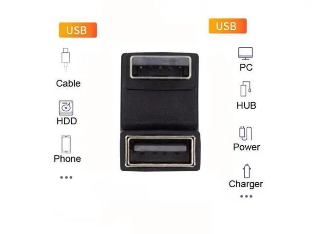Alt view image 4 of 7 - 360° Rotatable U-Shape Back Angled USB 3.2 Gen2 Male to Female Extension Adapter, 10Gbps SuperSpeed USB Type A Elbow Extender, Support Power Charging, Data Sync & Video Transmission