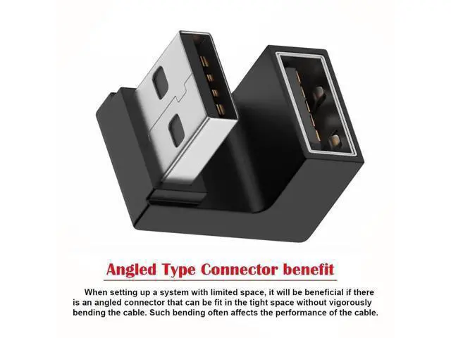 Alt view image 7 of 7 - 360° Rotatable U-Shape Back Angled USB 3.2 Gen2 Male to Female Extension Adapter, 10Gbps SuperSpeed USB Type A Elbow Extender, Support Power Charging, Data Sync & Video Transmission