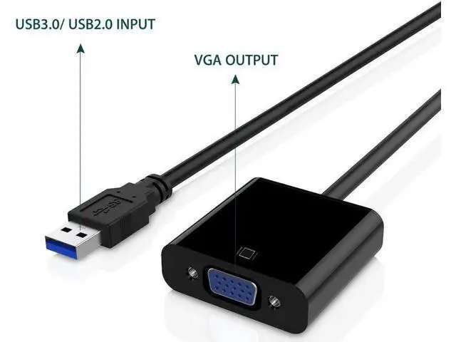 Alt view image 7 of 7 - USB 3.0 to VGA Adapter, 1080P Full HD Video Converter, Plug & Play No Driver CD, Multi-Monitor Connector for Laptop, PC, Monitor, Projector, HDTV, Black