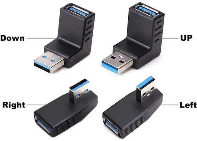 Alt view image 4 of 5 - 5 Pack USB 3.0 Male to Female Gender Changer, 90°/180° Multi-Angle Adapter, 4 Directions Elbow Connector, Port Protector for Laptop & Notebook