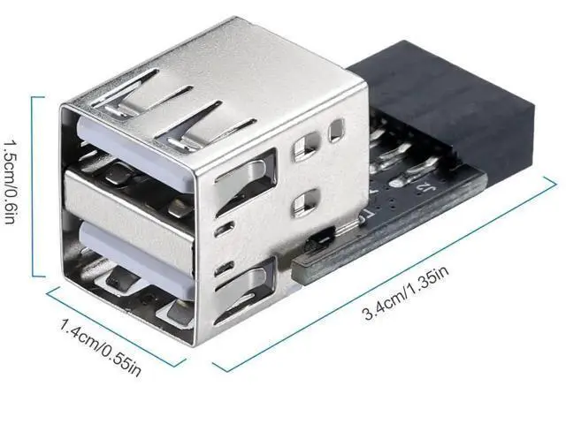 Alt view image 5 of 7 - 9Pin USB 2.0 Header 1 to 2 Port Dual Layer Splitter Adapter for PC Motherboard