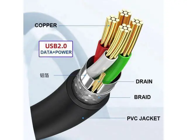 Alt view image 3 of 7 - 20cm Nylon Braided USB2.0 9/10Pin Motherboard Header Male to USB-A Male Extension Cable