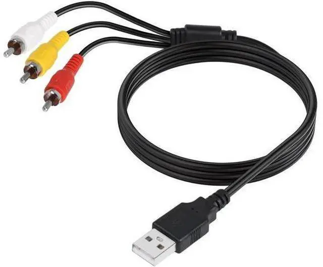Main image of 5FT/1.5M USB 2.0 A Male to 3 RCA Male Composite AV Cable, USB to Triple RCA Audio Video Splitter Cord for Vizio TVs & AV Media Devices