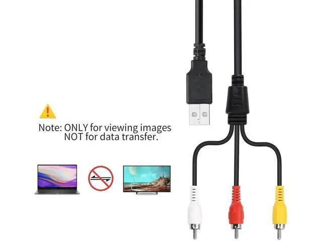 Alt view image 4 of 6 - 5FT/1.5M USB 2.0 A Male to 3 RCA Male Composite AV Cable, USB to Triple RCA Audio Video Splitter Cord for Vizio TVs & AV Media Devices