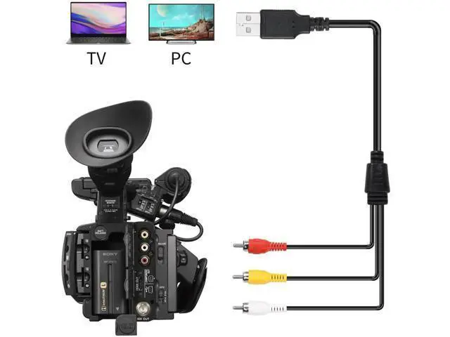 Alt view image 6 of 6 - 5FT/1.5M USB 2.0 A Male to 3 RCA Male Composite AV Cable, USB to Triple RCA Audio Video Splitter Cord for Vizio TVs & AV Media Devices
