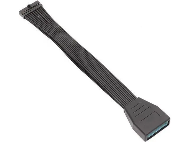 Main image of 6 Inches Flat Low Profile USB 3.0 19/20Pin Internal Header Male to Female Extension Cable, Motherboard USB Extender to Avoid GPU Blocking Ports