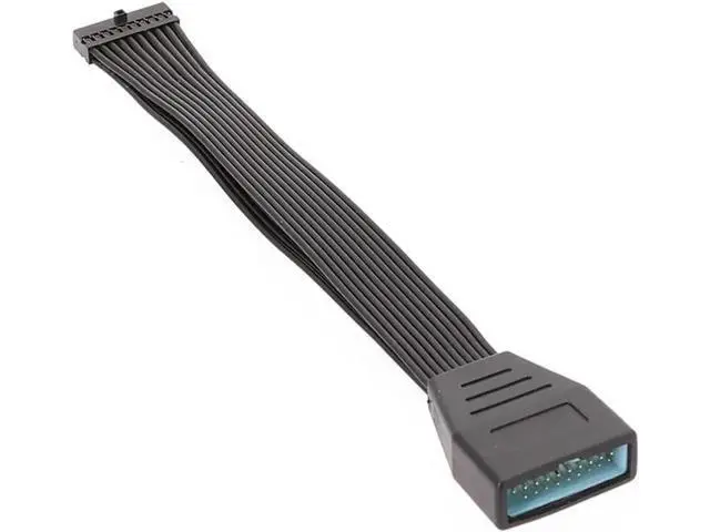 Alt view image 2 of 3 - 6 Inches Flat Low Profile USB 3.0 19/20Pin Internal Header Male to Female Extension Cable, Motherboard USB Extender to Avoid GPU Blocking Ports