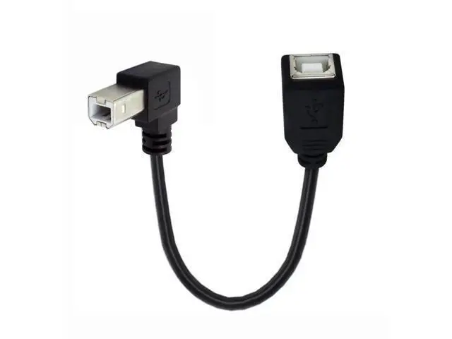 Alt view image 7 of 7 - 20cm 90° Down Angled USB 2.0 Type-B Male to Female Extension Cable for Printer, Scanner and Disk Drive