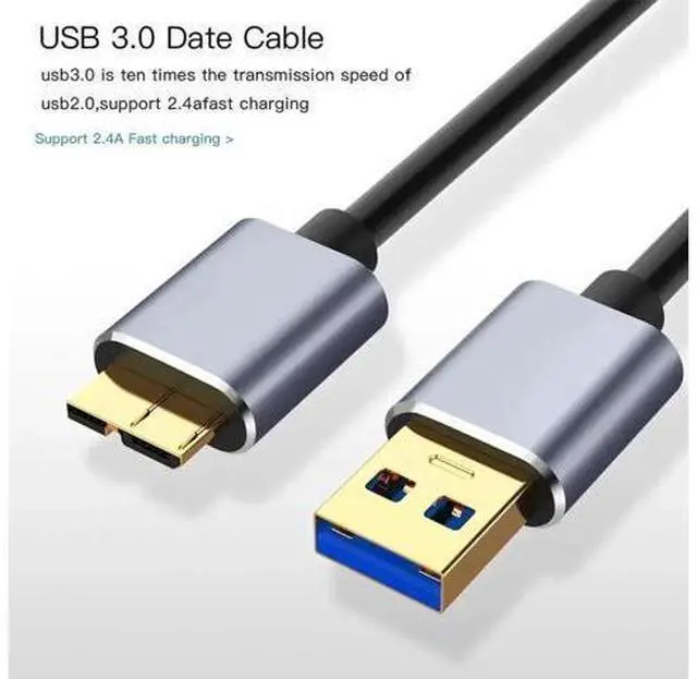 Alt view image 3 of 7 - 1M/3.3ft USB 3.0 Type A to Micro B Cable, Male to Male High Speed Data Sync Cord for External Hard Drive, Samsung S5, Note 3