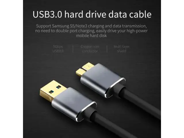 Alt view image 7 of 7 - 1M/3.3ft USB 3.0 Type A to Micro B Cable, Male to Male High Speed Data Sync Cord for External Hard Drive, Samsung S5, Note 3