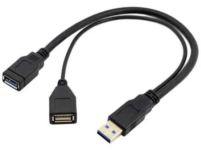 Alt view image 5 of 7 - USB3.0 Y-Splitter Cable | Single Type-A Male to Dual Type-A Female Extra Power Data Cord for 2.5-inch Portable Hard Drives