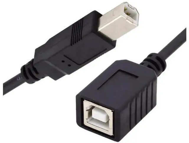 Main image of 20cm USB 2.0 B Male to Female Extension Cable, Short USB B Cord for Printer Scanner External Hard Drive