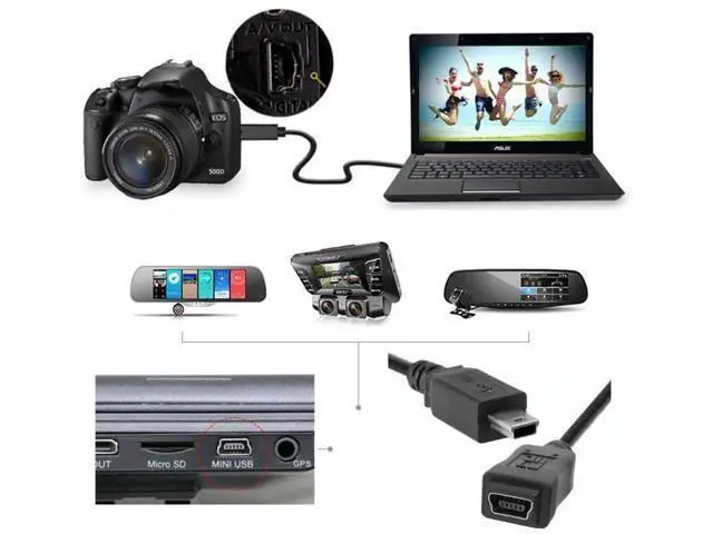 Alt view image 6 of 7 - 4.92FT/1.5M USB 2.0 Mini USB Extension Cable, 5Pin Male to Female Cord for Dash Cam, GPS and Camera