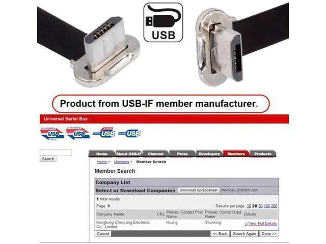 Alt view image 3 of 7 - 16cm Flat Micro USB 2.0 Male to Male Cable, Up-Down 90° Angled Ultra Slim 5Pin Cord for Charging & Data Sync