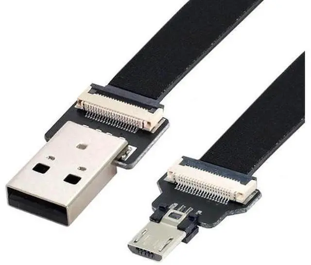 Main image of 1.0M Flat Ribbon Micro USB Male to Male Extension Cable | USB2.0 Flexible Flex Cord