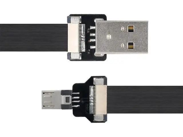 Alt view image 5 of 7 - 1.0M Flat Ribbon Micro USB Male to Male Extension Cable | USB2.0 Flexible Flex Cord