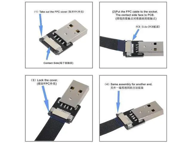 Alt view image 7 of 7 - 1.0M Flat Ribbon Micro USB Male to Male Extension Cable | USB2.0 Flexible Flex Cord