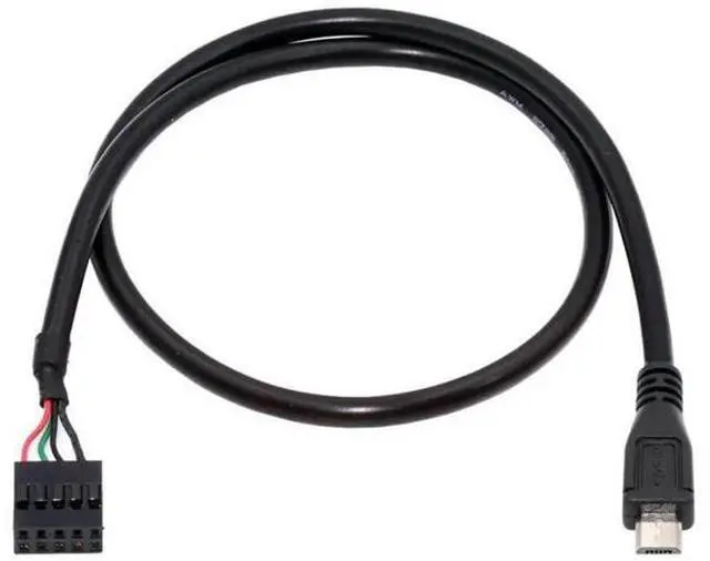 Main image of 0.5M USB2.0 9/10Pin Motherboard Header to Micro USB 5Pin Female Data Cable | Internal PC Front Panel Conversion Cord