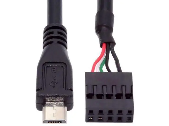 Alt view image 7 of 7 - 0.5M USB2.0 9/10Pin Motherboard Header to Micro USB 5Pin Female Data Cable | Internal PC Front Panel Conversion Cord
