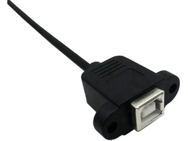 Alt view image 6 of 6 - 50cm Panel Mount Micro USB 5Pin Male to USB2.0 Type-B Female Cable with Screw Holes | Data & Charging Extension Cord