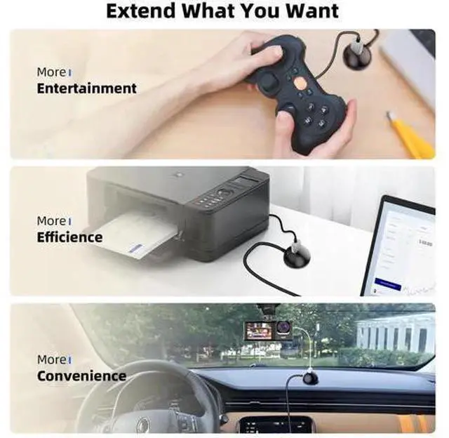 Alt view image 2 of 7 - 5FT/1.5M USB 3.0 Type-A Male to Female Extension Cable, 5Gbps High Speed Extender Cord for Docking Station, Flash Drives & Common USB Peripherals