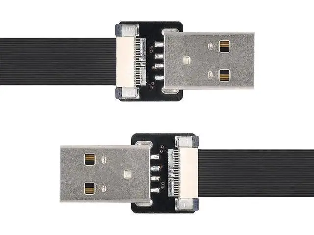 Alt view image 4 of 7 - 0.5M Flat Ribbon USB2.0 Male to Male Extension Flex Cable for Data Sync & Charging